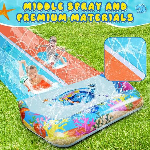 Inflatable Lawn Bodyboard with Handles for Water Slide, Summer Water Slip Toy in Saudi Arabia