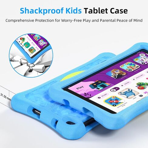 AWOW Kids Tablet for Kids 3-7: 10 inch Android 14 8GB RAM 64GB ROM Toddler Tablet for Kids 8-12 with Bluetooth WiFi Parental Control, Dual Camera, GMS, Shockproof Case (Blue, 8G+64G) in Saudi Arabia