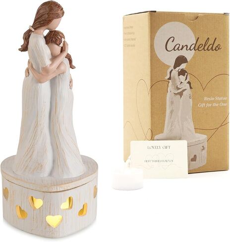 Mothers Gifts for Mom Birthday: Unique Candle Holder Sentimental Gift Ideas from Daughter Tealight Holders Decor Mother Daughter Figurines Meaningful Home Decoration in Saudi Arabia