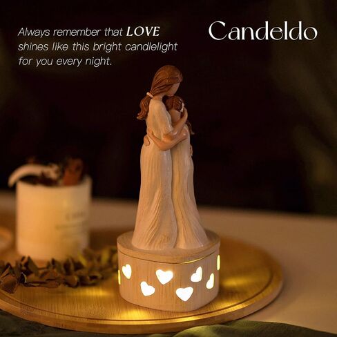 Mothers Gifts for Mom Birthday: Unique Candle Holder Sentimental Gift Ideas from Daughter Tealight Holders Decor Mother Daughter Figurines Meaningful Home Decoration in Saudi Arabia