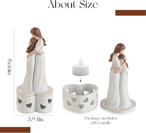 Mothers Gifts for Mom Birthday: Unique Candle Holder Sentimental Gift Ideas from Daughter Tealight Holders Decor Mother Daughter Figurines Meaningful Home Decoration in Saudi Arabia