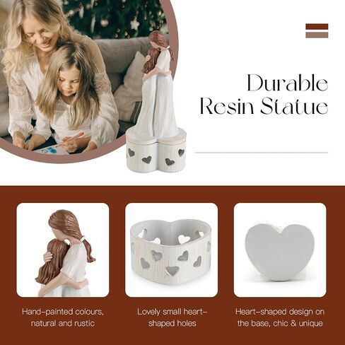 Mothers Gifts for Mom Birthday: Unique Candle Holder Sentimental Gift Ideas from Daughter Tealight Holders Decor Mother Daughter Figurines Meaningful Home Decoration in Saudi Arabia
