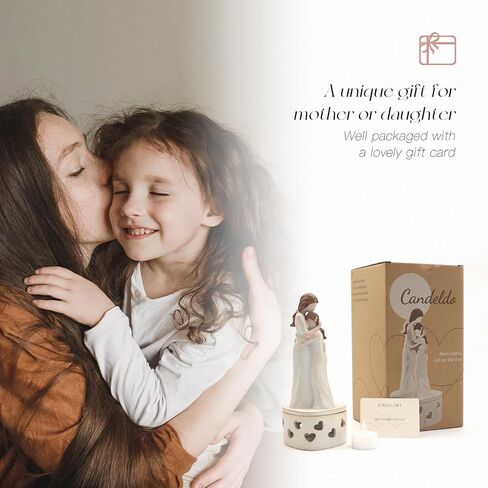 Mothers Gifts for Mom Birthday: Unique Candle Holder Sentimental Gift Ideas from Daughter Tealight Holders Decor Mother Daughter Figurines Meaningful Home Decoration in Saudi Arabia