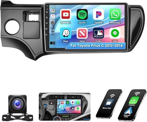Roinvou 2+64G Android 13 CarPlay Stereo لـ 2012-2014 Toyota Prius C Radio (LHD)، راديو CarPlay اللاسلكي مع Android Auto، شاشة لمس 9 بوصات في لوحة القيادة GPS ودعم مرآة Link BT HiFi WiFi SWC in Saudi Arabia