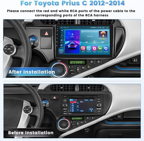Roinvou 2+64G Android 13 CarPlay Stereo لـ 2012-2014 Toyota Prius C Radio (LHD)، راديو CarPlay اللاسلكي مع Android Auto، شاشة لمس 9 بوصات في لوحة القيادة GPS ودعم مرآة Link BT HiFi WiFi SWC in Saudi Arabia