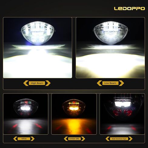 7 Inch LED Motorcycle Headlight Round with Housing Bucket Turn Signal DRL Hi/Low Beam Headlight for Harley Honda Suzuki Yamaha Kawasaki Cafe Racer Chopper Bobber Motorcycle in Saudi Arabia