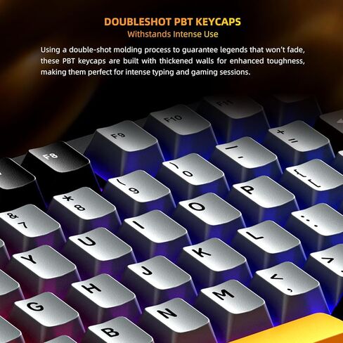 Machenike K600 B82W GASKET Mechetical Gaming Keyboard ، 75 ٪ اللاسلكي اللاسلكي لوحة مفاتيح قابلة للتبديل مع حشوة ومقبض ، Bluetooth/2.4 جيجا هرتز/USB-C ، RGB خلفية للكمبيوتر/الكمبيوتر اللوحي/Xbox/PS4/PS5 in Kuwait