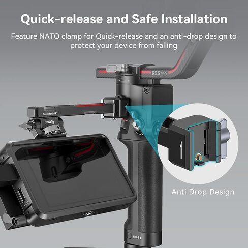 لوحة قاعدة إمدادات الطاقة الصغيرة لـ DJI RS 2 / RS 3 Pro / Rs 4 Pro Gimbal + Moniter Camera Monitor مع مشبك الناتو سريع الإصدار in Saudi Arabia