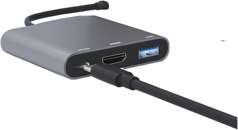 3 in 1 USB TY>pe C to HDMI Cable Adapter Compatible Splitter 4K HDMI to TY>pe C PD 65W Fast for 15(Pink) in Saudi Arabia