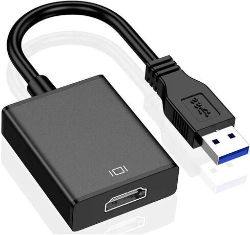 USB to HDMI Adapter, USB Adapter Cable USB 3.0 to HD Multimedia Interface 1080P Converter High Speed for PC(Black) in Saudi Arabia
