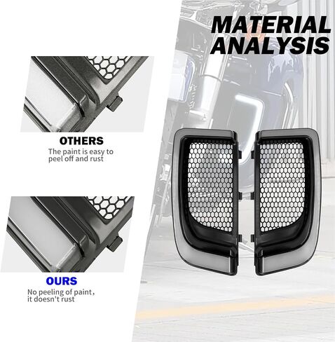 HDBUBALUS دراجة نارية أسفل الشوايات الساق هدية ضوء LED بدوره إشارة تشغيل ضوء مناسب لـ Harley Touring Street Glide Road Glide Electra Glide FLHTK FLTRU 2014-2020 (اللون: أسود ورمادي) in Saudi Arabia