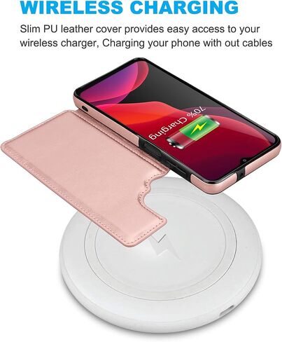 علبة Samsung Galaxy A52 5G ، للحصول على Galaxy A52 5G Wallet Case W/Card Card ، فتحات بطاقة الائتمان الجلدية PU Clousure TPU Prame Pumper Back Flip Phone Cover for Samsung A52 [Rosegold] in Kuwait