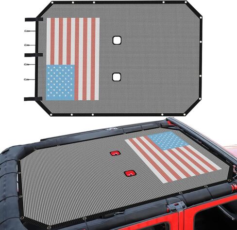 RT-TCZ for Jeep JK Sunshade Mesh Shade Top Cover, JKU American Flag Bikini Top for Jeep Wrangler JK JKU 2007-2017 4 Door in Saudi Arabia
