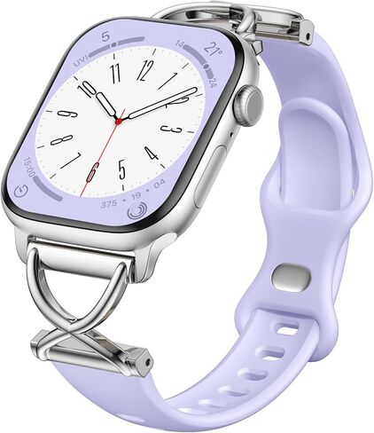 Getino Slim Silicone Band Compatible with Apple Watch Bands for Women 40mm 41mm 38mm 42mm 44mm 45mm 46mm 49mm, Stylish Narrow Skinny Thin Sport Strap for iWatch Series 11 10 9 8 7 6 5 4 3 2 1 SE Ultra in Saudi Arabia
