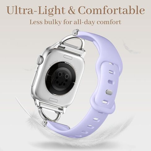 Getino Slim Silicone Band Compatible with Apple Watch Bands for Women 40mm 41mm 38mm 42mm 44mm 45mm 46mm 49mm, Stylish Narrow Skinny Thin Sport Strap for iWatch Series 11 10 9 8 7 6 5 4 3 2 1 SE Ultra in Saudi Arabia