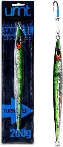 Uncle Mo's Tackle - Sand EEL 200g Offshore Jigs - Tuna, Mahi-Mahi, Grouper. Packs: 1, 5, 10. Green, Pink. Pro-Grade. in Saudi Arabia