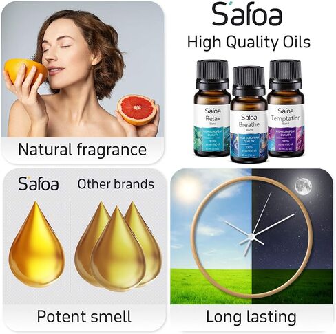 Top 6 Essential Oils Blends Set for Diffusers - Aromatherapy Oils Scents for Home & Office, Perfect for Tension Relief, Relaxation, Breath and Good Dreams Mood Boost Wellness Essential Oil Kit for SPA in Saudi Arabia