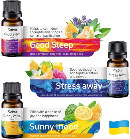 Top 6 Essential Oils Blends Set for Diffusers - Aromatherapy Oils Scents for Home & Office, Perfect for Tension Relief, Relaxation, Breath and Good Dreams Mood Boost Wellness Essential Oil Kit for SPA in Saudi Arabia