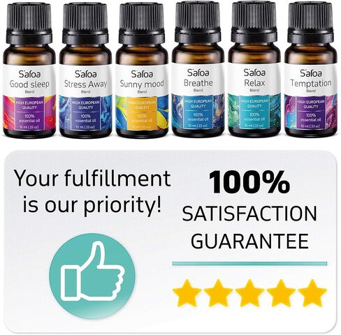 Top 6 Essential Oils Blends Set for Diffusers - Aromatherapy Oils Scents for Home & Office, Perfect for Tension Relief, Relaxation, Breath and Good Dreams Mood Boost Wellness Essential Oil Kit for SPA in Saudi Arabia
