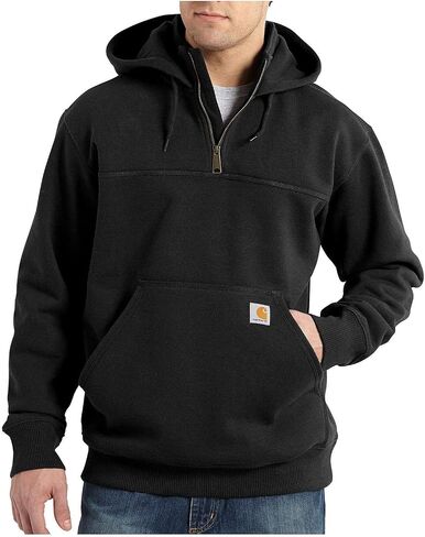 سترة Carhartt الرجالية الكبيرة والطويلة من المطر Defender فضفاضة ثقيلة الوزن وربع سحاب، زيتوني مغبر in Saudi Arabia