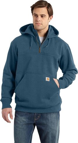 سترة Carhartt الرجالية الكبيرة والطويلة من المطر Defender فضفاضة ثقيلة الوزن وربع سحاب، زيتوني مغبر in Saudi Arabia