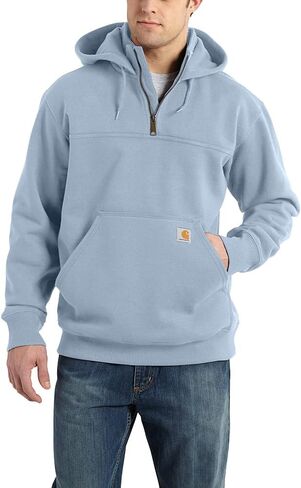 سترة Carhartt الرجالية الكبيرة والطويلة من المطر Defender فضفاضة ثقيلة الوزن وربع سحاب، زيتوني مغبر in Saudi Arabia
