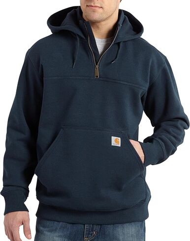 سترة Carhartt الرجالية الكبيرة والطويلة من المطر Defender فضفاضة ثقيلة الوزن وربع سحاب، زيتوني مغبر in Saudi Arabia