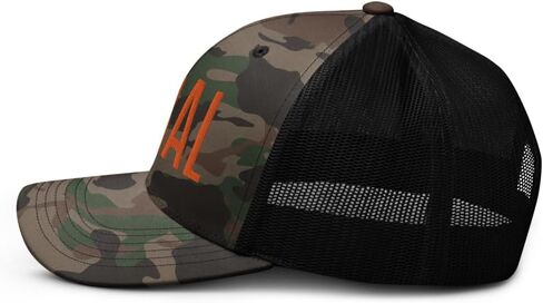 OR Camo Feral Embroidered Curved Bill Camouflage Trucker Hat Low Crown Adjustable Orange Lettering Feral Hat - Cap in Saudi Arabia