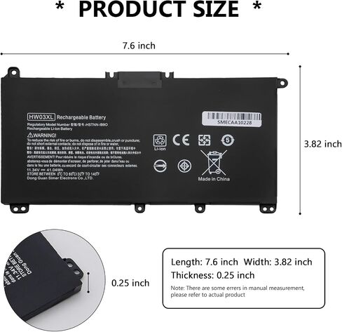 HW03XL Laptop Battery Replacement for HP Pavilion 15-EG 15-EH 17-CN 17-CP 15-eg0xxx 15-eg0073cl 15-eg0053cl 15-eg1053cl 15t-eg000 15-eh1xxx 17-cn0xxx 17-cn2063cl 17-cp0xxx 17-cp0700dx (11.34V/41.04Wh) in Saudi Arabia