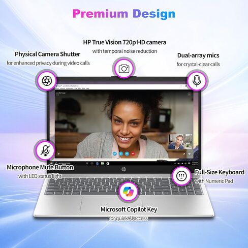HP 15.6" FHD Touchscreen Business Laptop, with Lifetime Office Pro, Intel 10-Core i7-1355U, 32 GB RAM, 1 TB SSD, Intel Iris Xe GPU, Wi-Fi 6, HD Camera, HDMI, Copilot, Windows 11 Pro, w/Accessories in Saudi Arabia