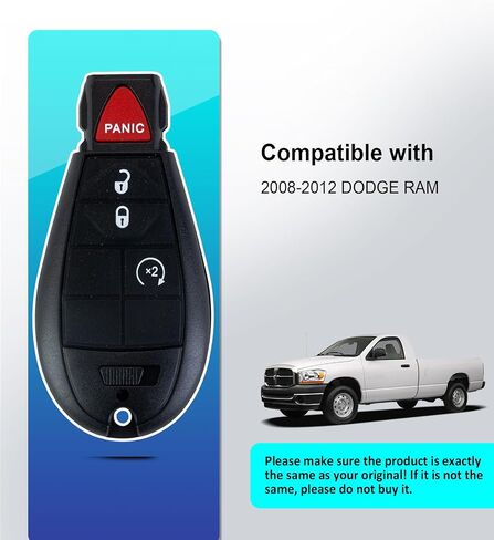 مفتاح السيارة عن بُعد الإدخال غير المفتاح ببديل للتحكم عن بُعد للبرمجة لعام 2013 - 2018 Dodge RAM 1500 2500 3500 (4 BTN SMART KEY/GQ4-54T) in Kuwait