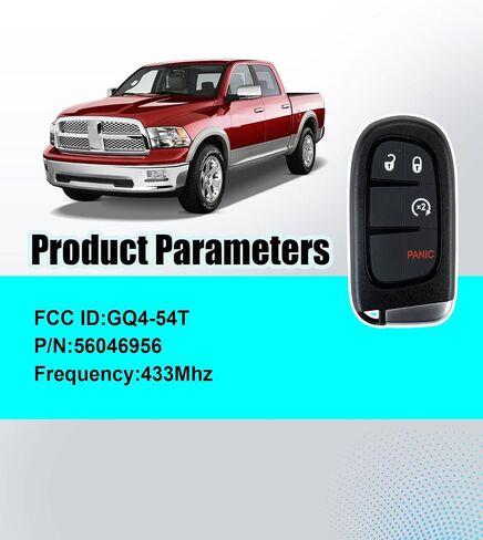 مفتاح السيارة عن بُعد الإدخال غير المفتاح ببديل للتحكم عن بُعد للبرمجة لعام 2013 - 2018 Dodge RAM 1500 2500 3500 (4 BTN SMART KEY/GQ4-54T) in Kuwait