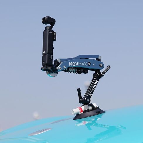 Movmax Blade Arm لـ DJI Pocket 3 و Insta 360 و GoPro Hero 12 مع تقنية ARM N2 ومسمار قفل عالمي ، كوب شفط السيارة (Glacier Blue) in Kuwait