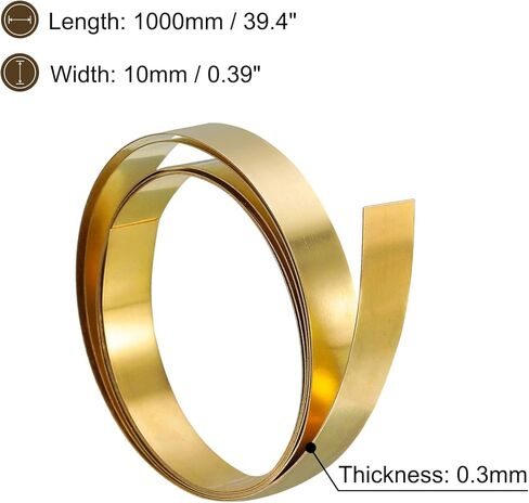 بكرة ورق نحاسية من uxcell، 0.05 × 100 × 1000 مم من رقائق النحاس شريط نحاسي ذهبي للحرف اليدوية والإصلاحات الكهربائية والتأريض in Kuwait