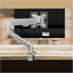 Monitor Hole-Free Bracket arm Desktop Support Rack Adjustable Lifting and Rotating Computer Screen Wall Mount(Gray)