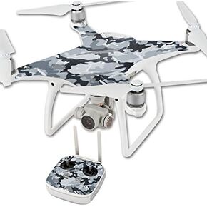MightySkins Skin Compatible with DJI Phantom 4 Quadcopter Drone wrap Cover Sticker Skins Gray Camouflage
