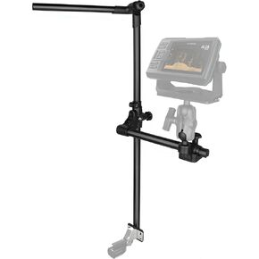 Livescope Transducer Pole Mount for Kayak/Boat, 360° Adjustable Live Scope Pole with Drill-Down Base, Marine-Grade Aluminum Mount for Fish Finder , 1.5'' Ball for RAM Mounts