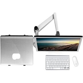 OA-7 Multimedia Full Motion Desktop Dual Arm LCD Monitor Holder+ Single Arm Laptop Holder Stand Bracket