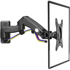 F150 17"-27" Full Motion Monitor Wall Mount Aluminum Alloy 360 Degree Monitor Holder Gas Spring Arm TV Monitor(F150-black) in Saudi Arabia