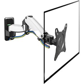 F150 17"-27" Full Motion Monitor Wall Mount Aluminum Alloy 360 Degree Monitor Holder Gas Spring Arm TV Monitor(F150-black)