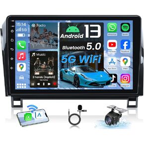 8 Core Car Radio for Toyota Tundra 2007-2013: 4+32G Car Stereo with 1280x800P 10 Inch Touchscreen - Wireless Carplay Android Auto GPS Backup Camera Bluetooth WiFi SWC