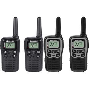 Midland 4-Pack Walkie Talkie Bundle – FRS Two-Way Radios with NOAA Weather Scan & VOX