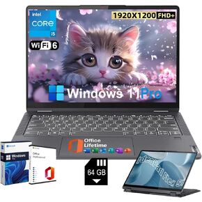 Lenovo Flex 5i 2-in-1 Laptop - 14" FHD Touchscreen, Intel 10-Core i5-1235U, 8GB RAM, 512GB SSD + 64GB SD Card, Intel Iris Xe Graphics, Backlit KB, Fingerprint, Win 11 Pro, w/Accessories