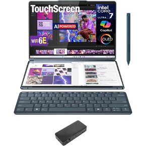 Lenovo Yoga Book 9i 2-in-1 AI PC 2-in-1 Laptop 13.3" Touchscreen OLED 2.8K Display (Intel Core Ultra 7 155U, 16GB LPDDR5X, 1TB SSD, Active Pen, 3 Thunderbolt 4, WiFi 6E, Win 11 Pro) w/USB-C Dock