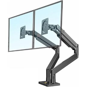 G32 Aluminum Alloy Gas Spring Arm Full Motion 22"-32" Dual LCD LED Monitor Mount Monitor Holder Support Load 3-15 Kgs Each