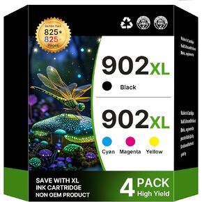 خراطيش حبر 902XL لاستبدال طابعة HP لـ HP 902XL Combo Combo Pack 902 XL لـ HP OfficeJet Pro 6978 6968 6970 6960 6975 OfficeJet 6958 6962 6950 Printer (Black Cyan Magenta صفراء)