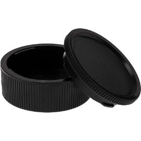 Fotodiox Camera Body & Rear Lens Cap Set Compatible with All Leica M Rangefinder Cameras & Lenses - Black