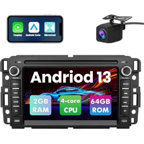 Android 13 Car Stereo Radio 2GB+64GB with Wireless Carplay & Android Auto, Backup Camera, 7 Inch HD Touchscreen | for Chevrolet Silverado Tahoe GMC Sierra Yukon 2007-2014