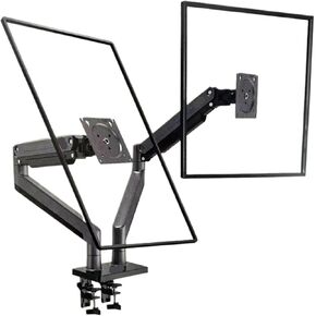 G35 Aluminum Alloy 22" - 32" Dual LCD LED Monitor Stand Gas Spring Arm Full Motion Monitor Stand Support Load 3-12kg