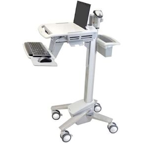 Ergotron StyleView EMR Laptop Cart - 18.00 lb Capacity - 4 Caster - Aluminum,